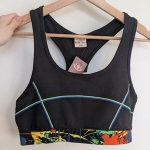 Riva USA paint-splatter print sports bra NWT